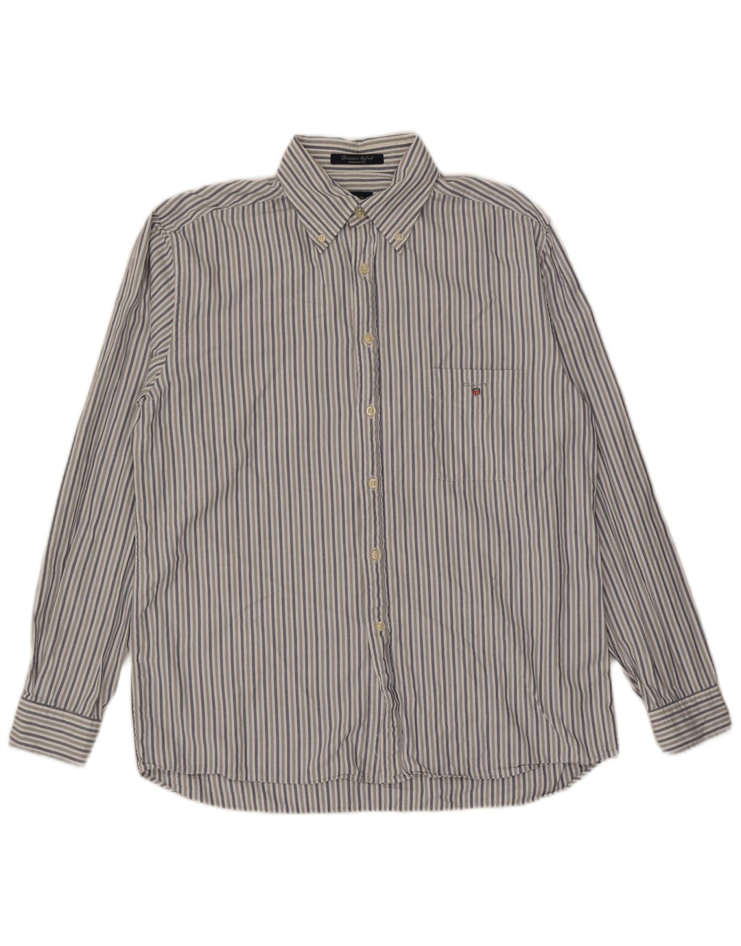Gant Mens Shirt Medium Blue Striped Cotton