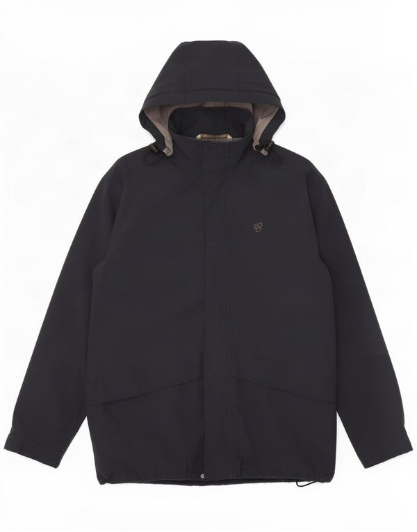Bailo Mens Hooded Rain Jacket UK 40 Large Navy Blue Polyester