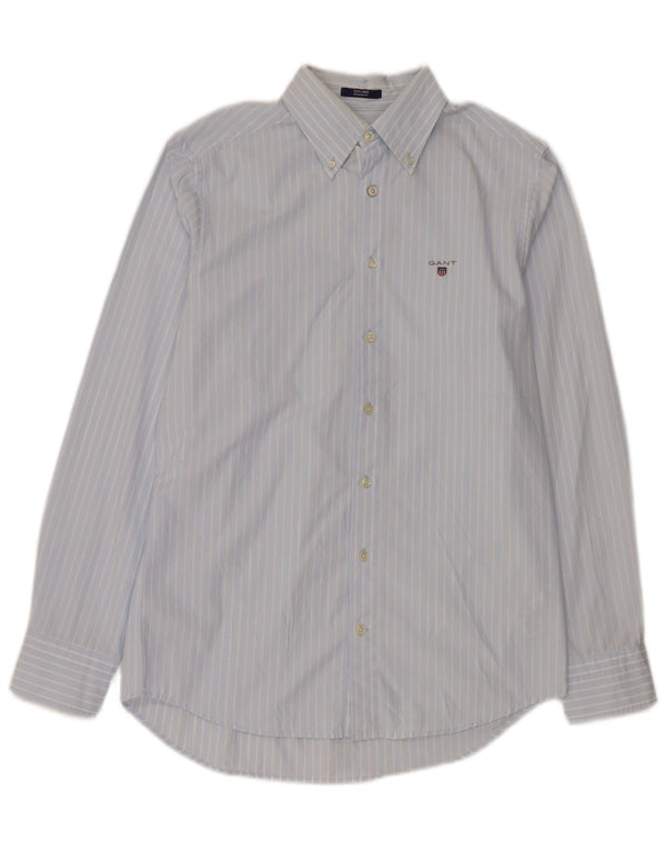 Gant Mens Regular Fit Shirt Size 37/38 15 Small Blue Pinstripe Cotton