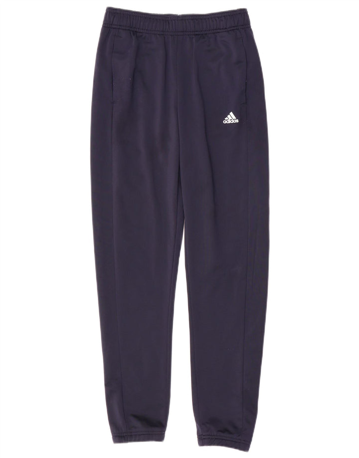 ADIDAS Boys Tracksuit Trousers Joggers 11-12 Years Navy Blue Polyester