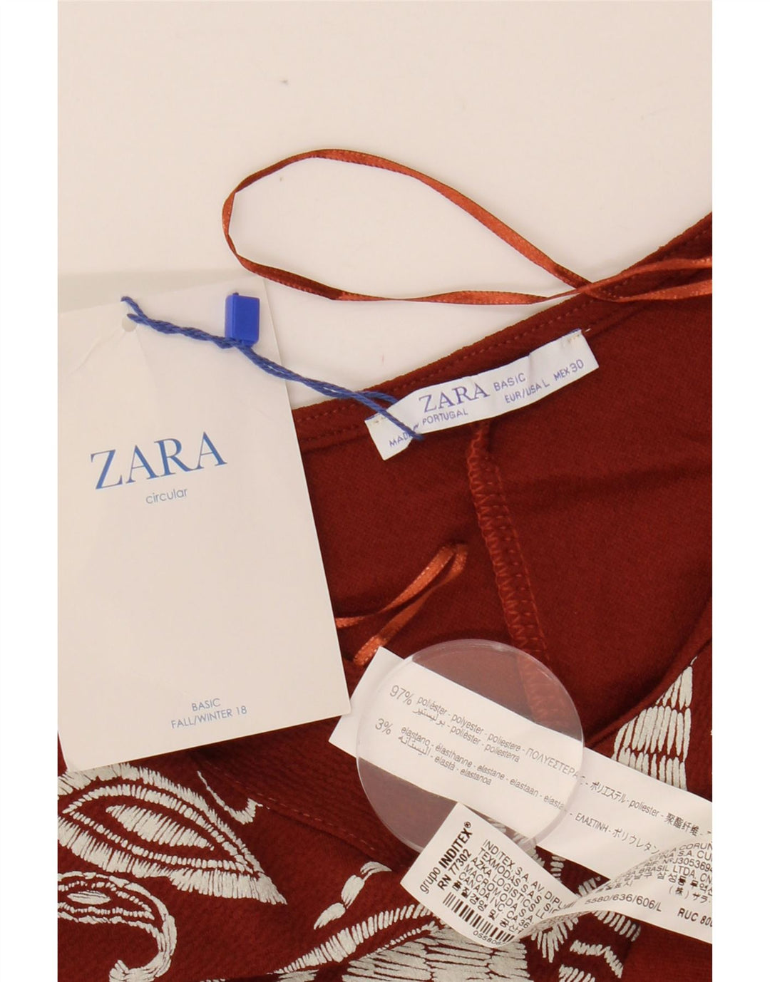 ZARA Womens Shift Dress UK 16 Large Maroon Paisley Polyester