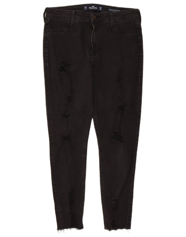 Hollister Womens Curvy High Rise Cropped Jeans US 11 Large W30 L26 Black