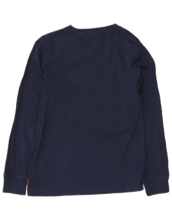 Levi's Boys Graphic Top Long Sleeve 7-8 Years Navy Blue Cotton