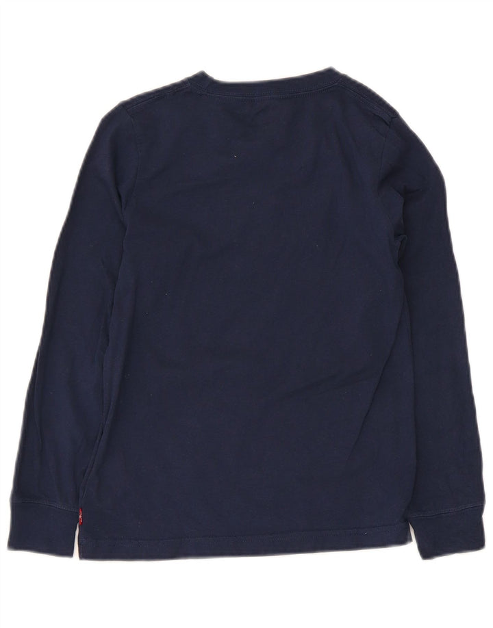 Levi's Boys Graphic Top Long Sleeve 7-8 Years Navy Blue Cotton