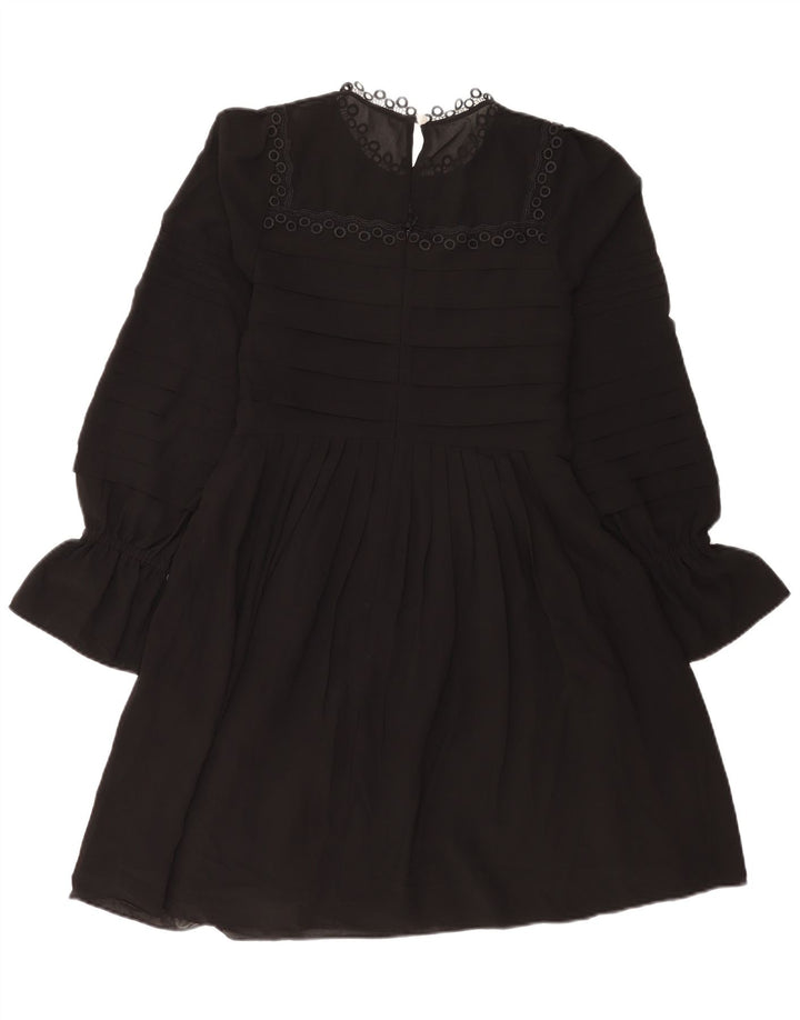 Ted Baker Womens Long Sleeve A-Line Dress Size 2 Small Black Polyester