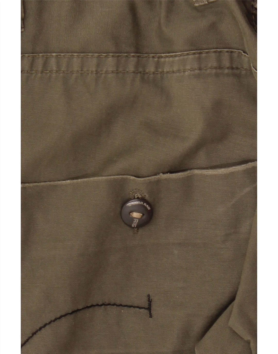 G-STAR Womens 3301 Straight Cargo Trousers W33 L32 Khaki Cotton