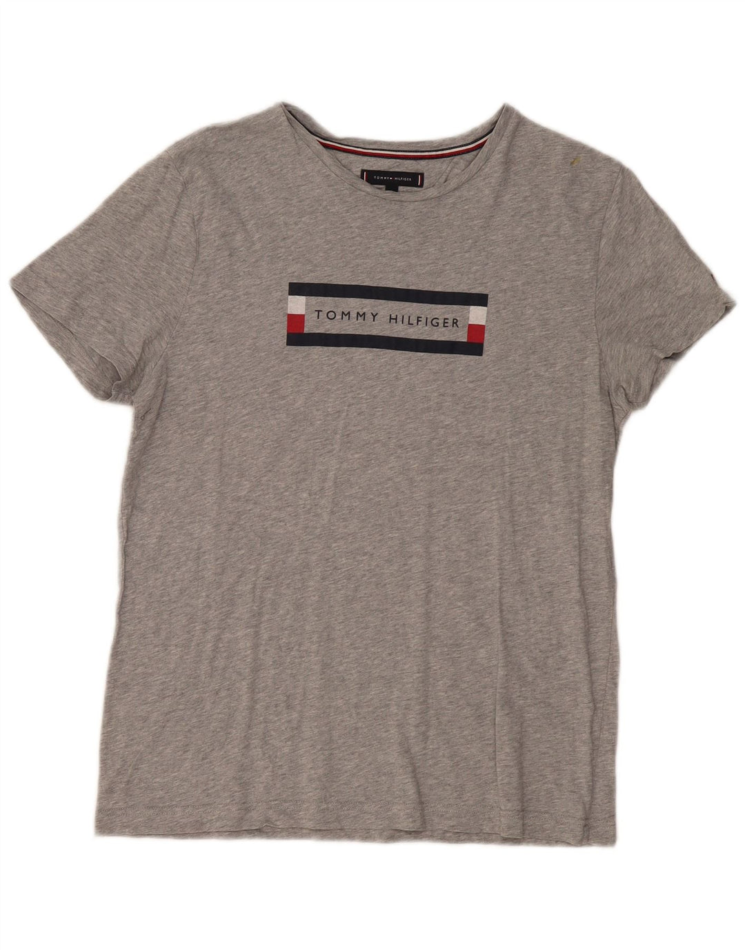 Tommy Hilfiger Womens Graphic T-Shirt Top Large Grey Cotton