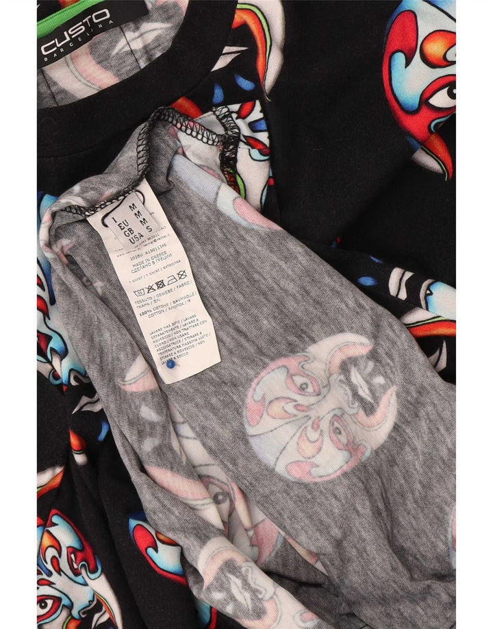 Custo Barcelona Mens Graphic T-Shirt Top Medium Black Cotton