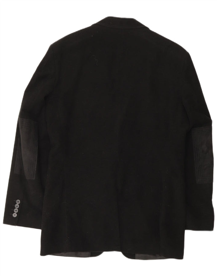 HUGO BOSS Mens 2 Button Blazer Jacket EU 48 Medium Black Cotton