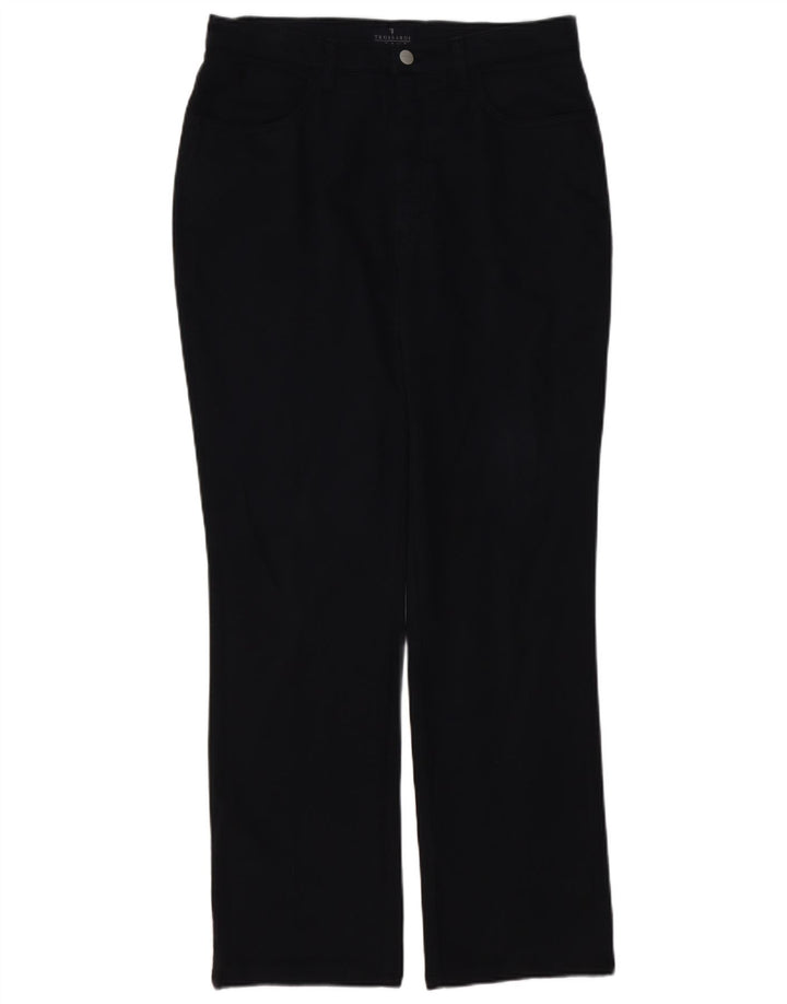 TRUSSARDI Womens Tapered Casual Trousers W34 L30  Black Cotton