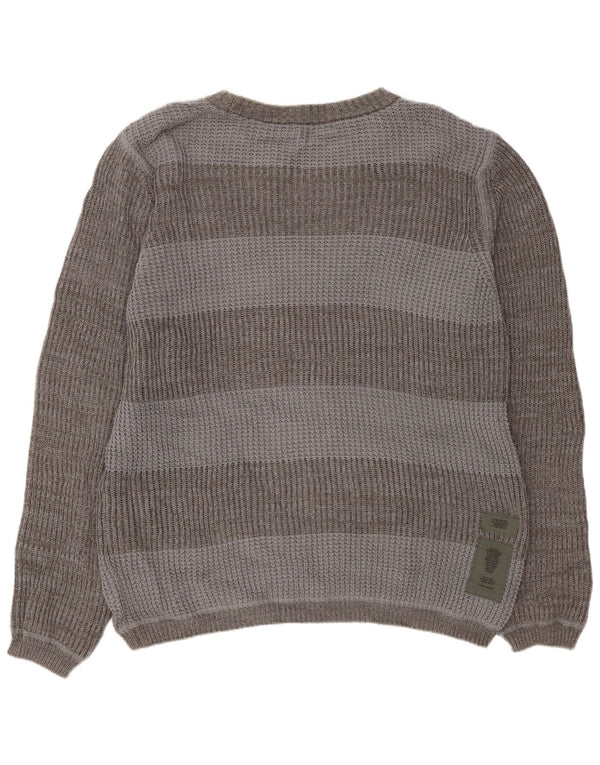 G-Star Mens Boat Neck Jumper Sweater XL Grey Colourblock Cotton