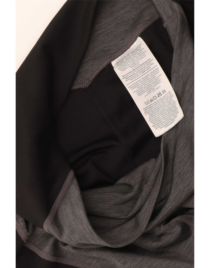 Nike Womens Leggings UK 12 Medium Grey Colourblock Polyester