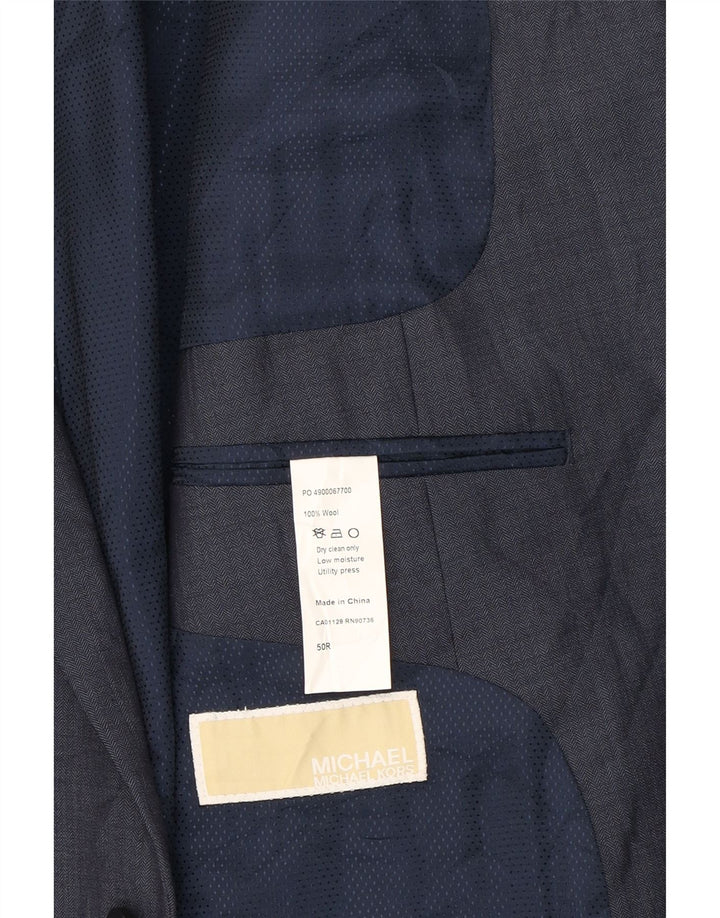 MICHAEL KORS Mens 2 Button Blazer Jacket IT 50 Large Navy Blue Wool Vintage Michael Kors and Second-Hand Michael Kors from Messina Hembry 