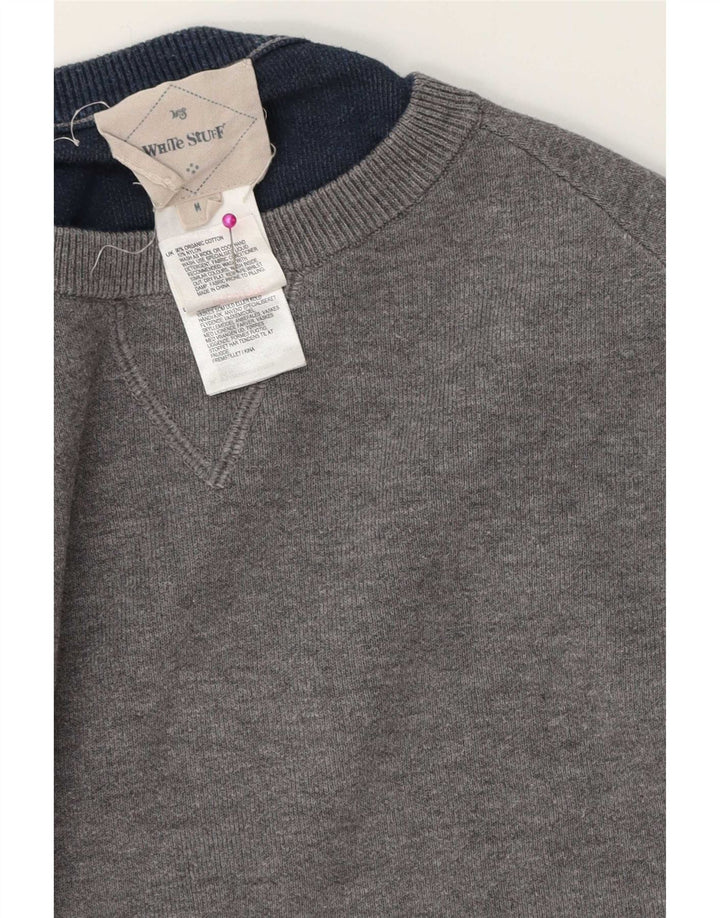 White Stuff Mens Crew Neck Jumper Sweater Medium Grey Cotton