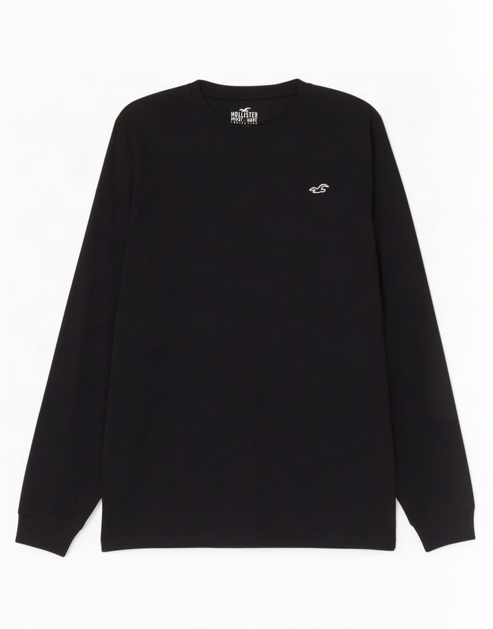 Hollister Mens Top Long Sleeve Medium Black Cotton