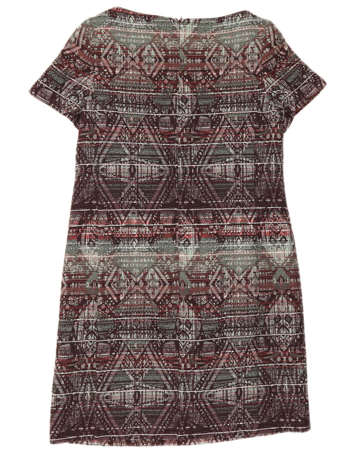 Monsoon Womens Shift Dress UK 12 Medium Multicoloured Geometric Cotton