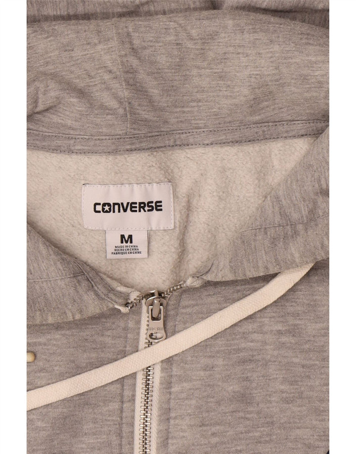 Converse Mens Zip Hoodie Sweater Medium Grey Cotton
