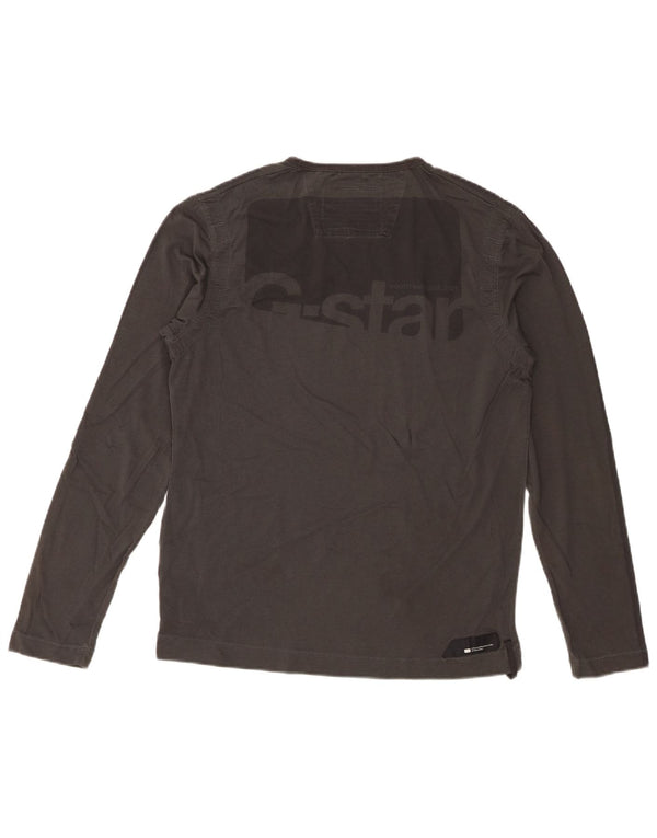 G-Star Mens Graphic Top Long Sleeve Medium Grey Cotton