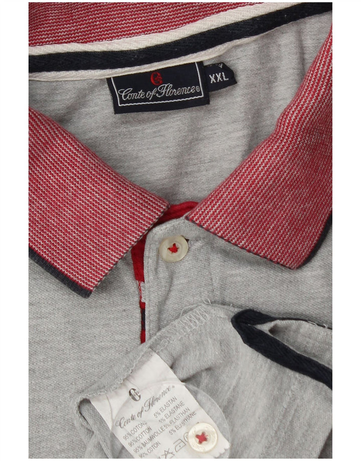 CONTE OF FLORENCE Mens Polo Shirt 2XL Grey Cotton