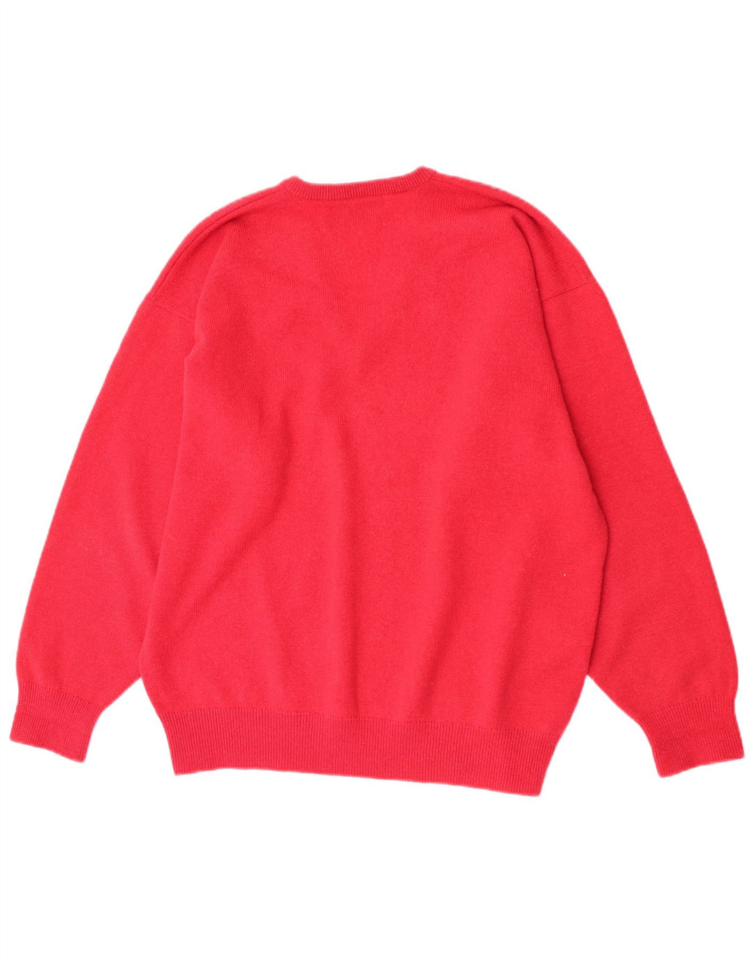 Pringle Mens Regular Fit V-Neck Jumper Sweater Medium Red Wool