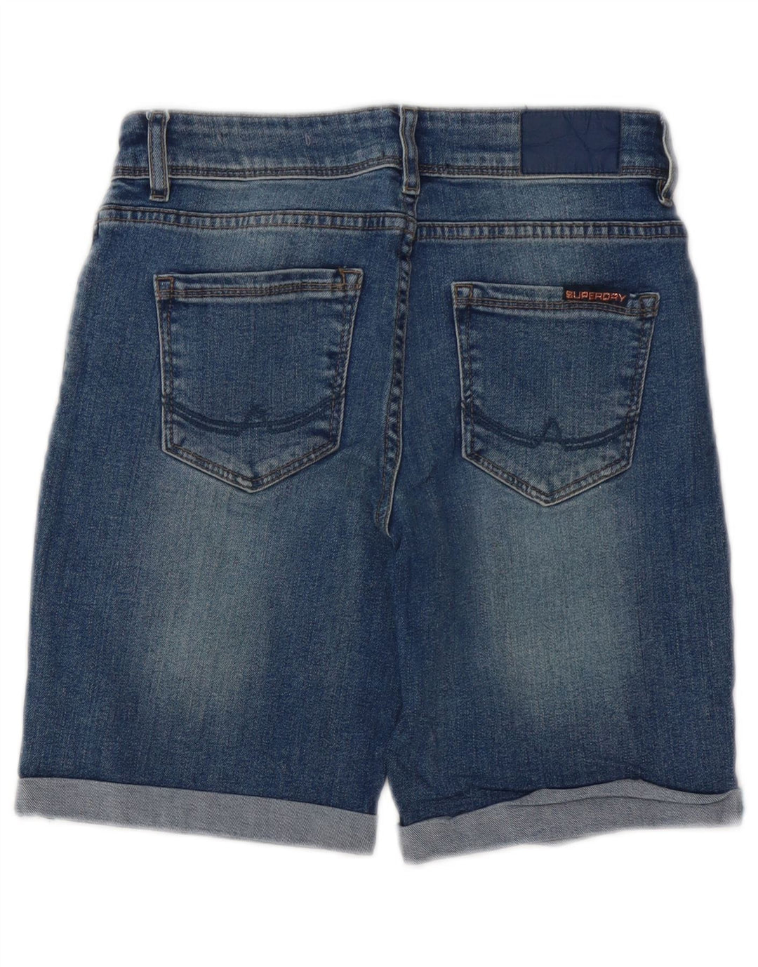 SUPERDRY Womens Bermuda Denim Shorts W26 Small Blue Cotton