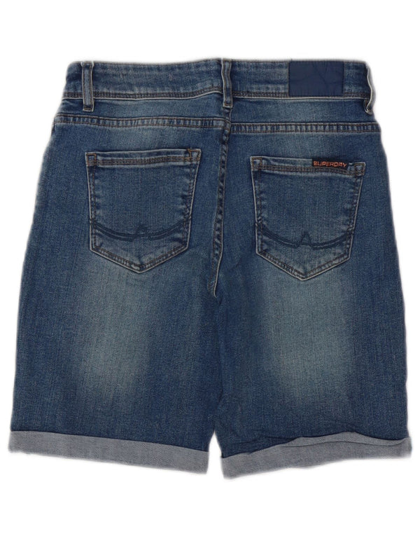 SUPERDRY Womens Bermuda Denim Shorts W26 Small Blue Cotton