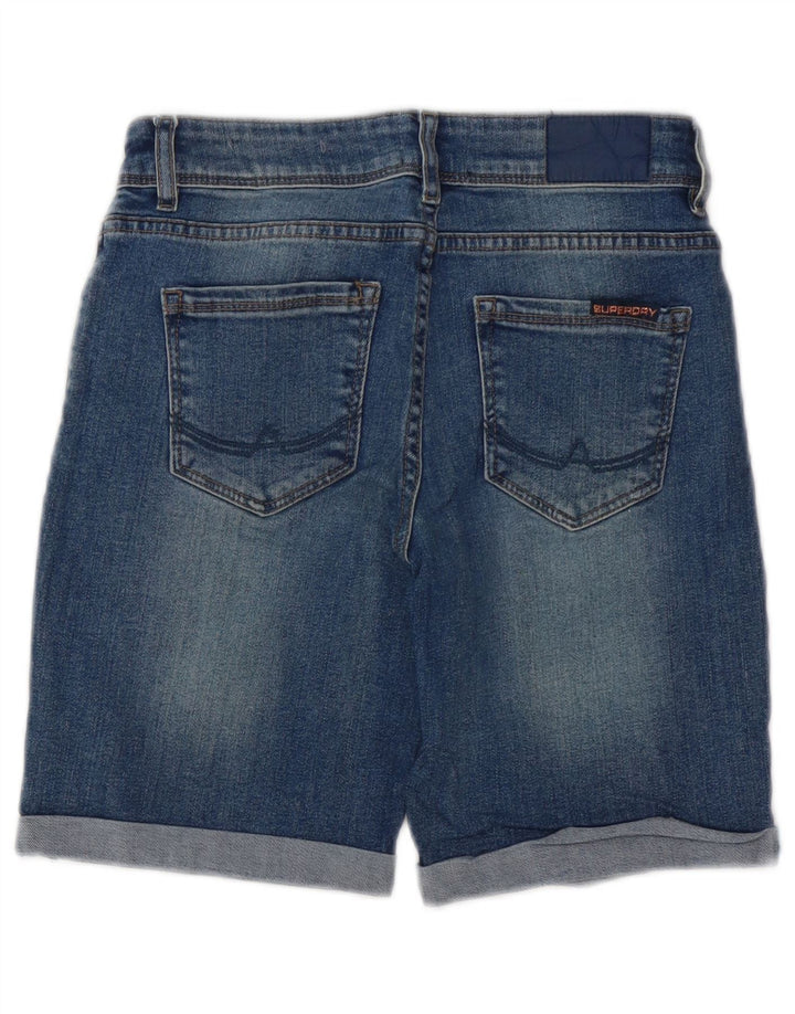 SUPERDRY Womens Bermuda Denim Shorts W26 Small Blue Cotton