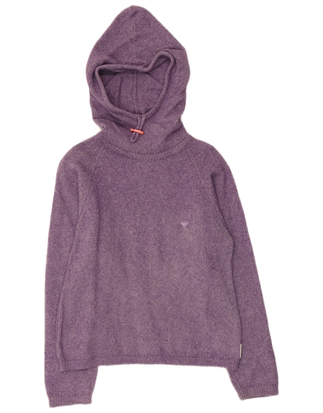 ARMANI JUNIOR Girls Hooded Jumper 7-8 Years Purple Cotton