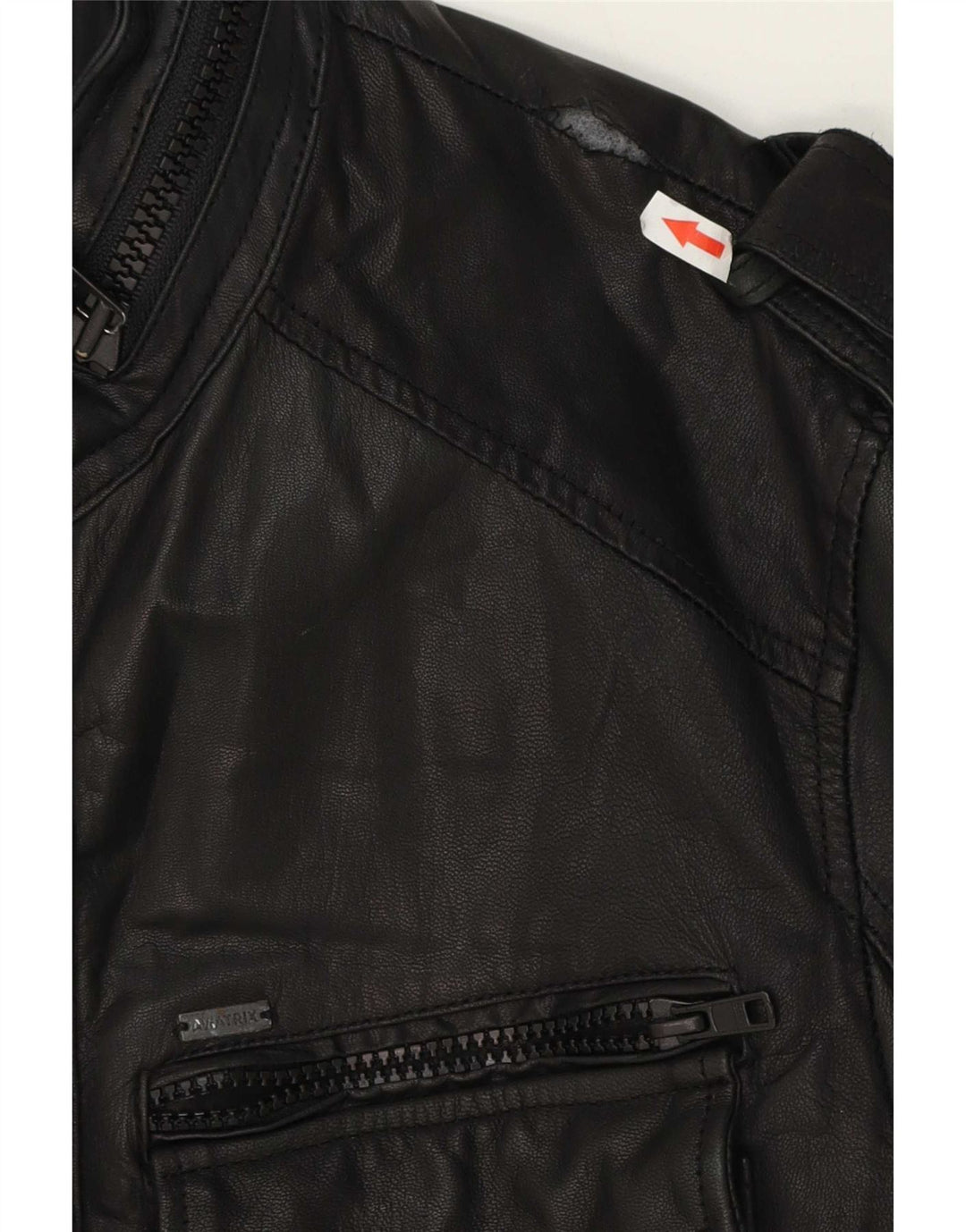 Aviatrix Mens Military Leather Jacket UK 38 Medium Black