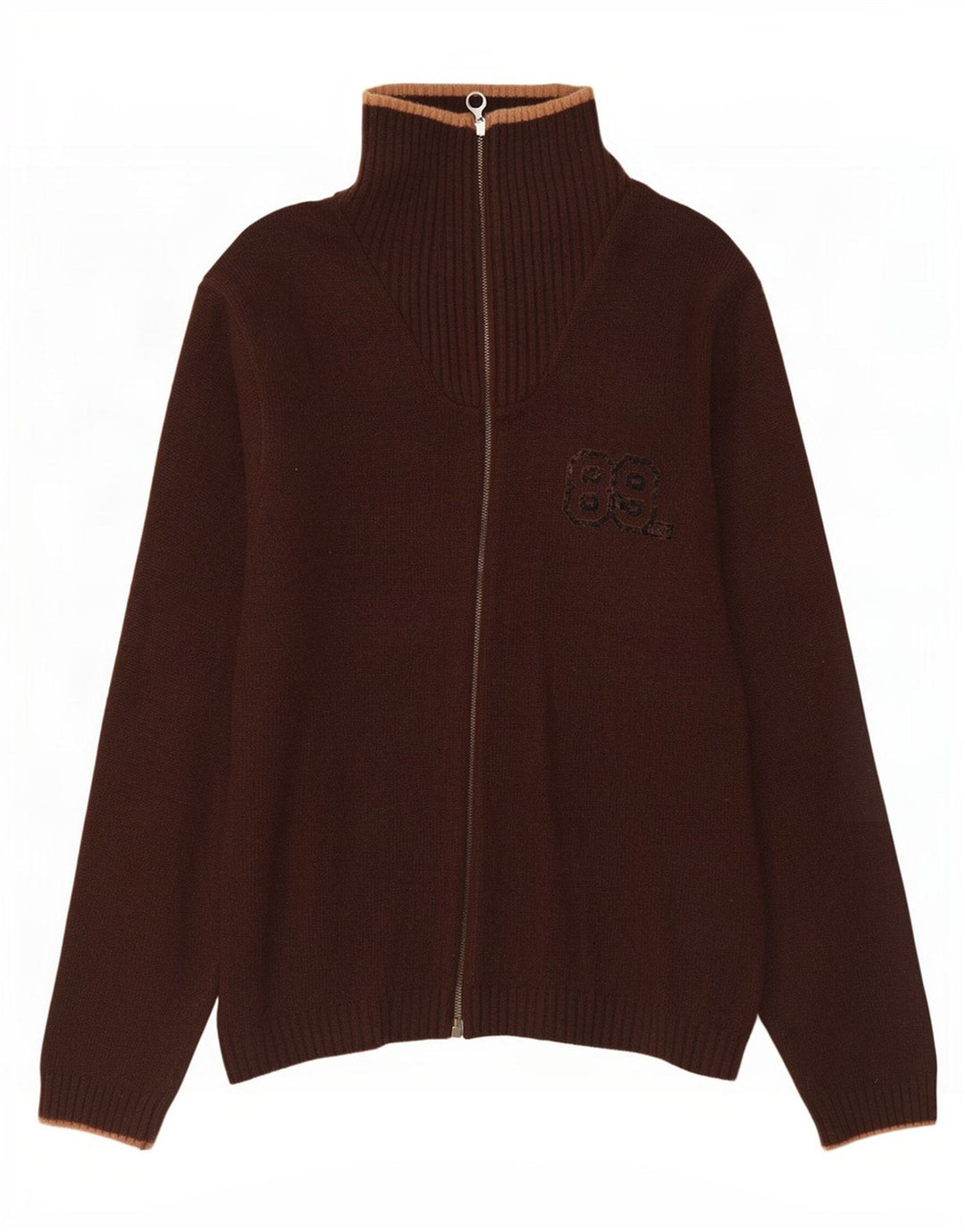 Lee Mens Graphic Cardigan Sweater Medium Brown Wool