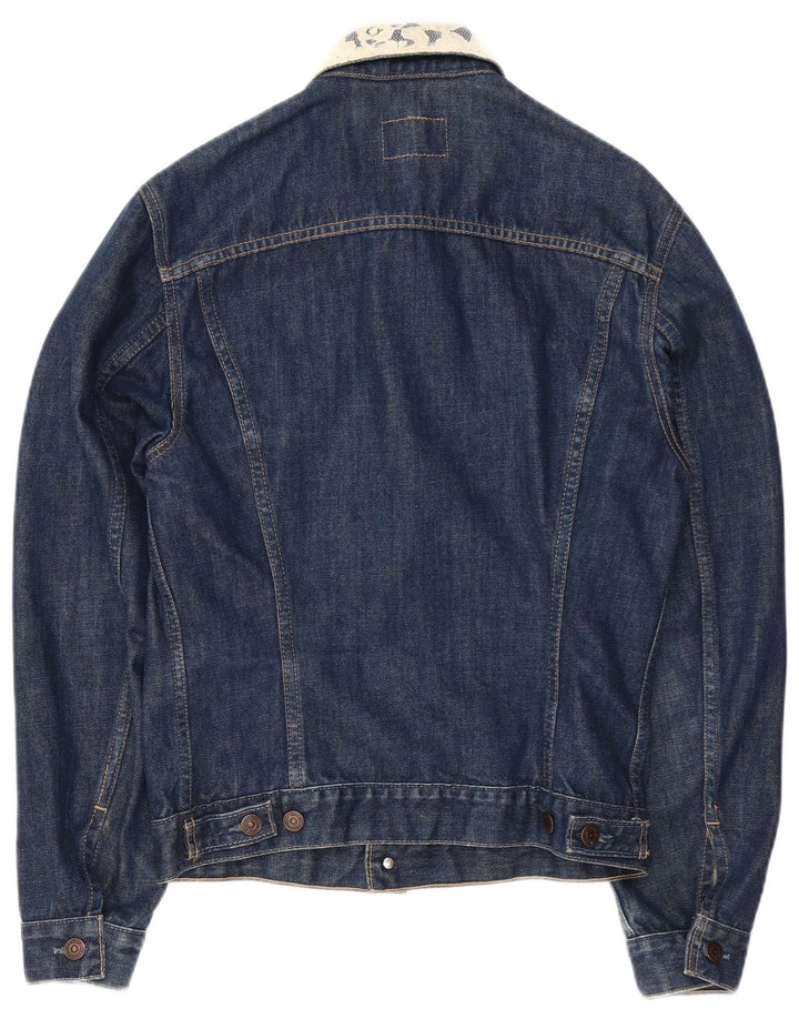 LEVI'S Womens Denim Jacket UK 14 Large Navy Blue Cotton