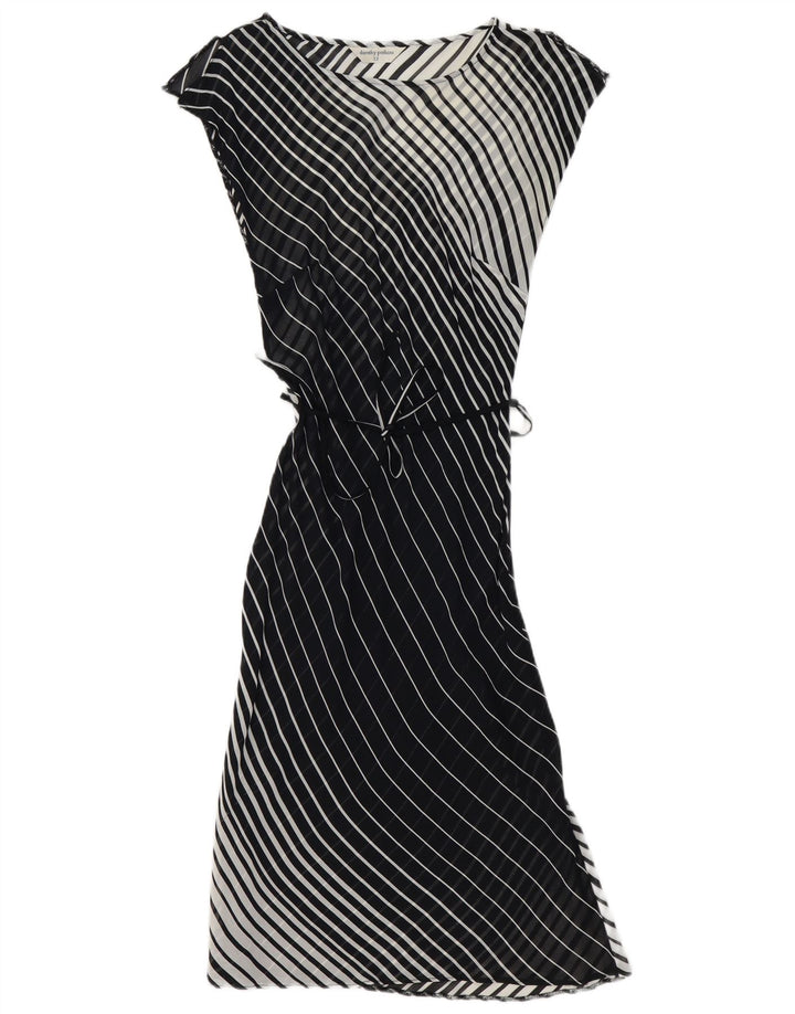 Dorothy Perkins Womens Sleeveless Basic Dress UK 12 Medium Black Striped