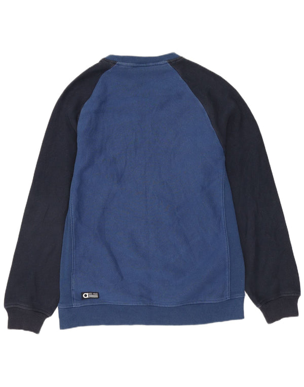 Adidas Boys Graphic Sweatshirt Jumper 13-14 Years Blue Colourblock Cotton