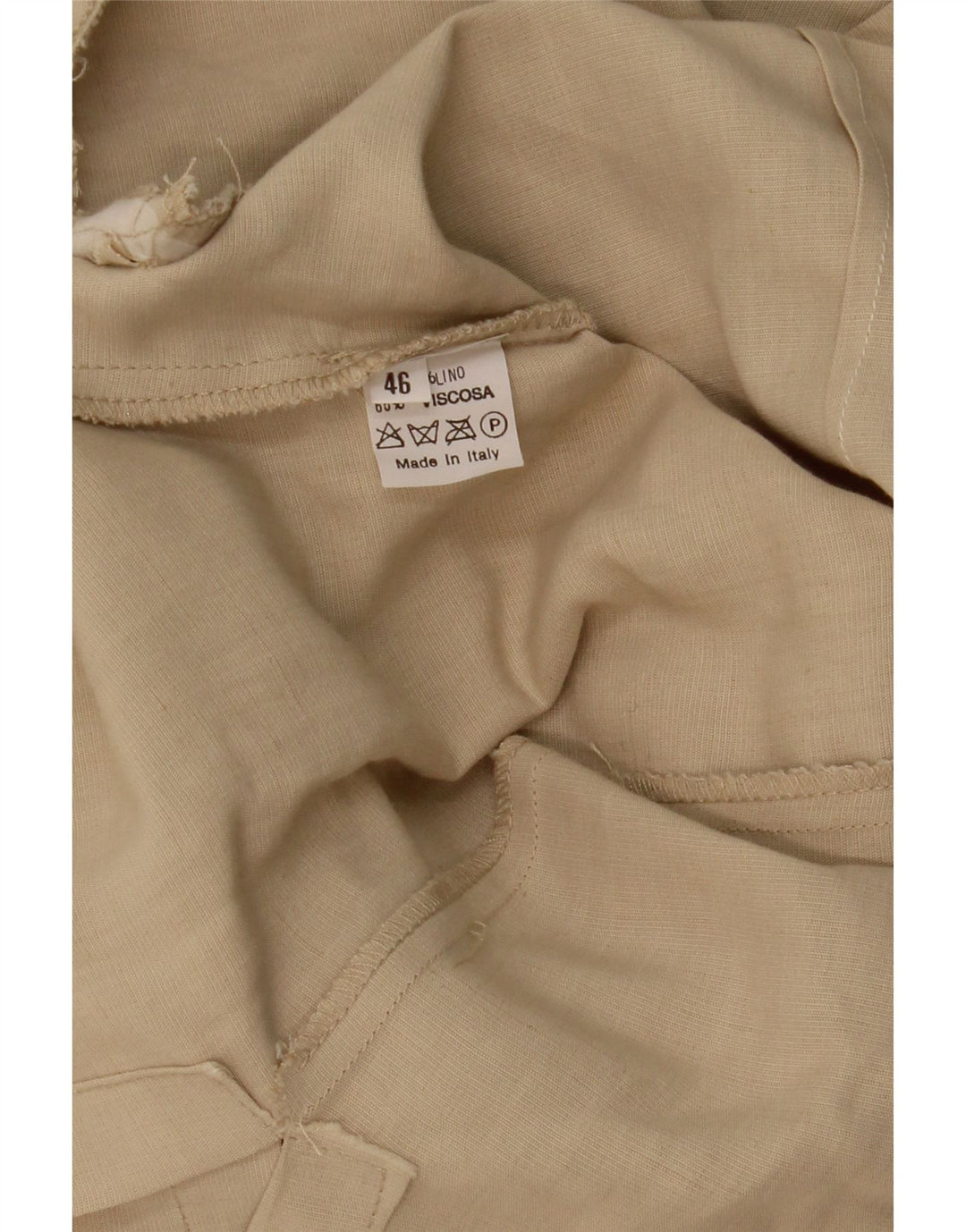 VINTAGE Womens Short Sleeve 3 Button Blazer Jacket IT 46 Large Beige
