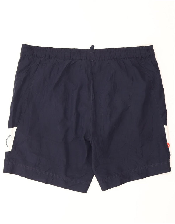 Puma Mens Sport Shorts Medium  Navy Blue Colourblock Polyester
