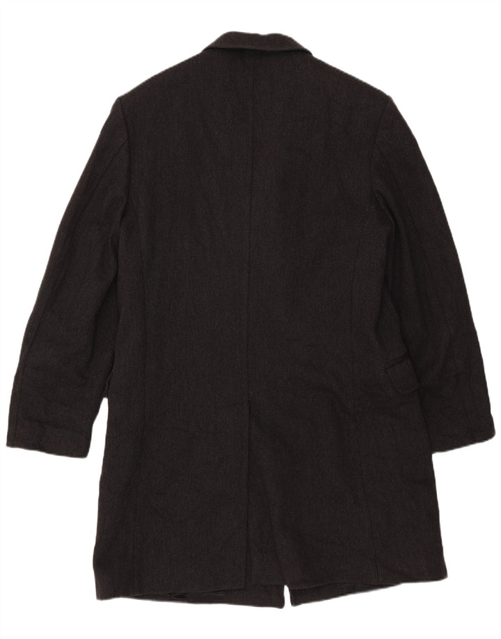 Fay Mens Overcoat UK 38 Medium Grey Herringbone