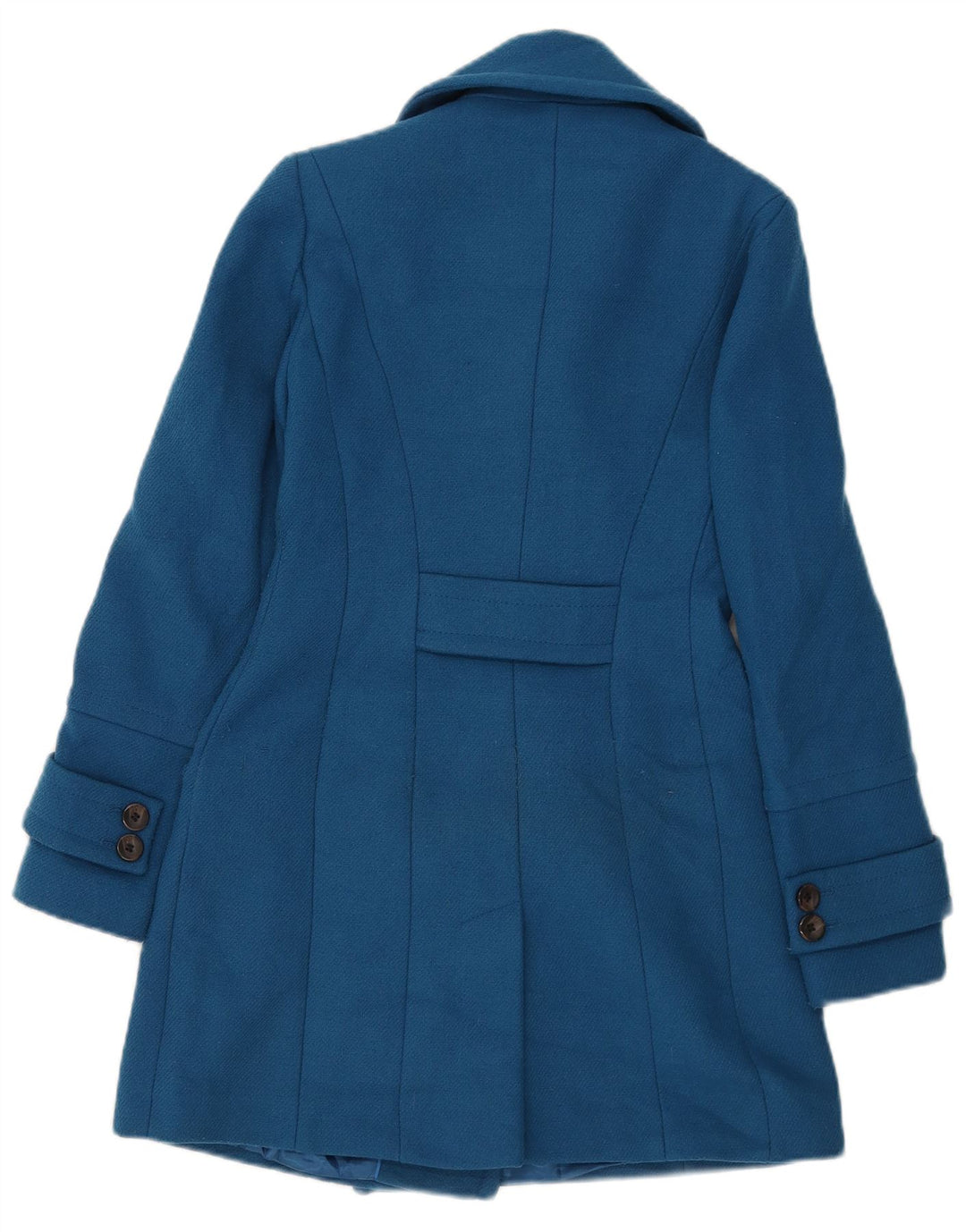 Marks & Spencer Womens Double Breasted Coat UK 6 XS Blue Polyester