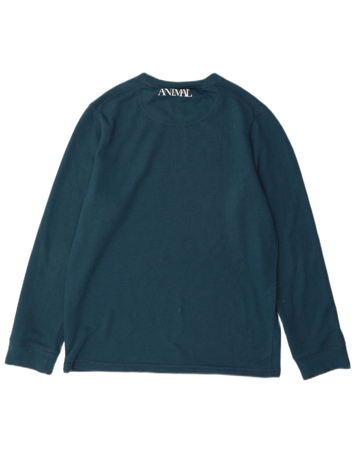 Animal Mens Graphic Sweatshirt Jumper Medium Blue Cotton