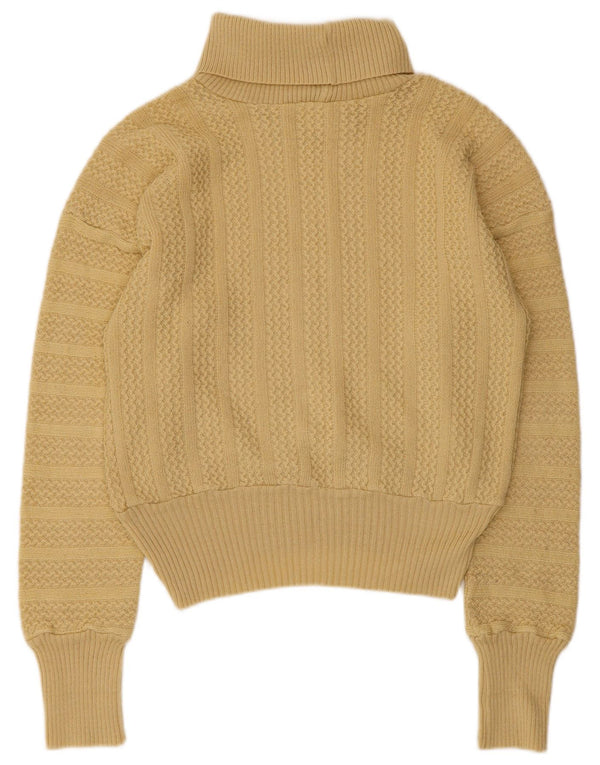 Vintage Womens Roll Neck Jumper Sweater IT 44 Medium Beige