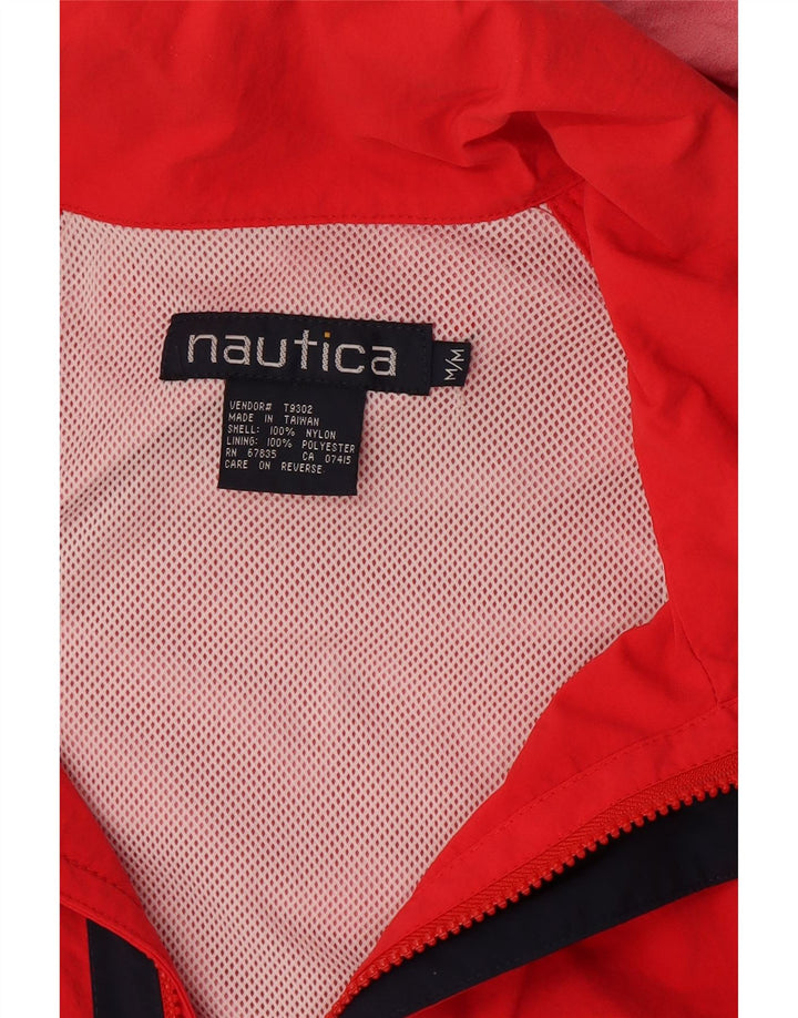 NAUTICA Mens Hooded Rain Jacket UK 38 Medium Red Nylon
