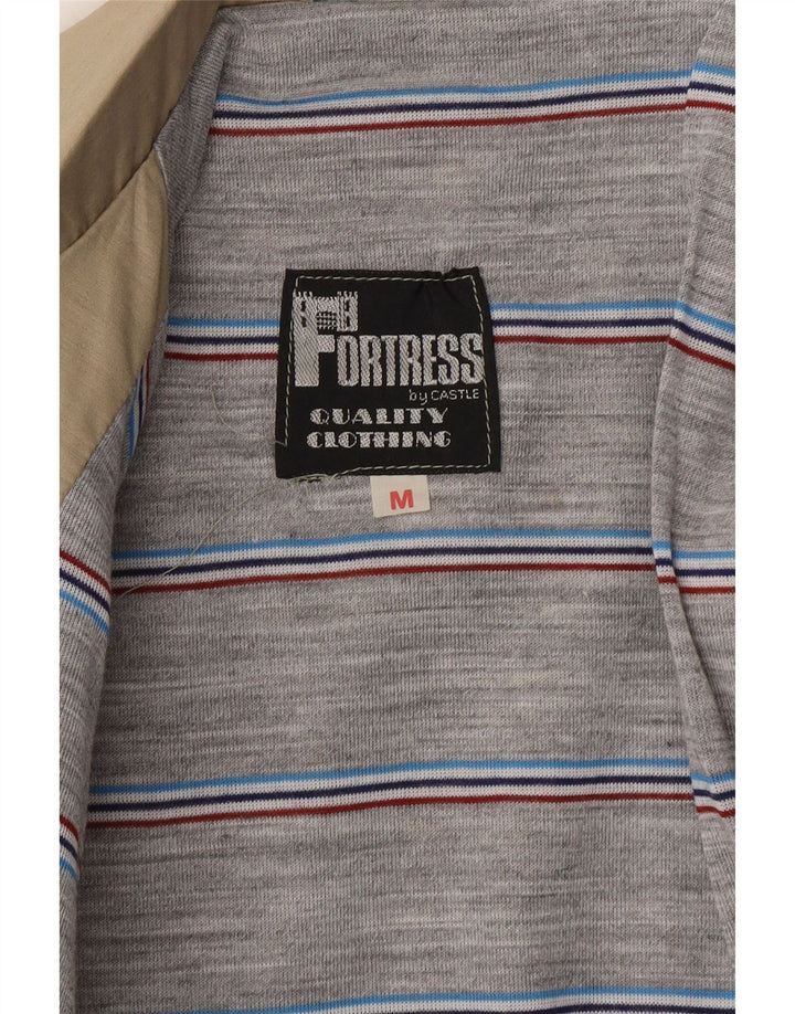 VINTAGE Mens Bomber Jacket UK 38 Medium Beige