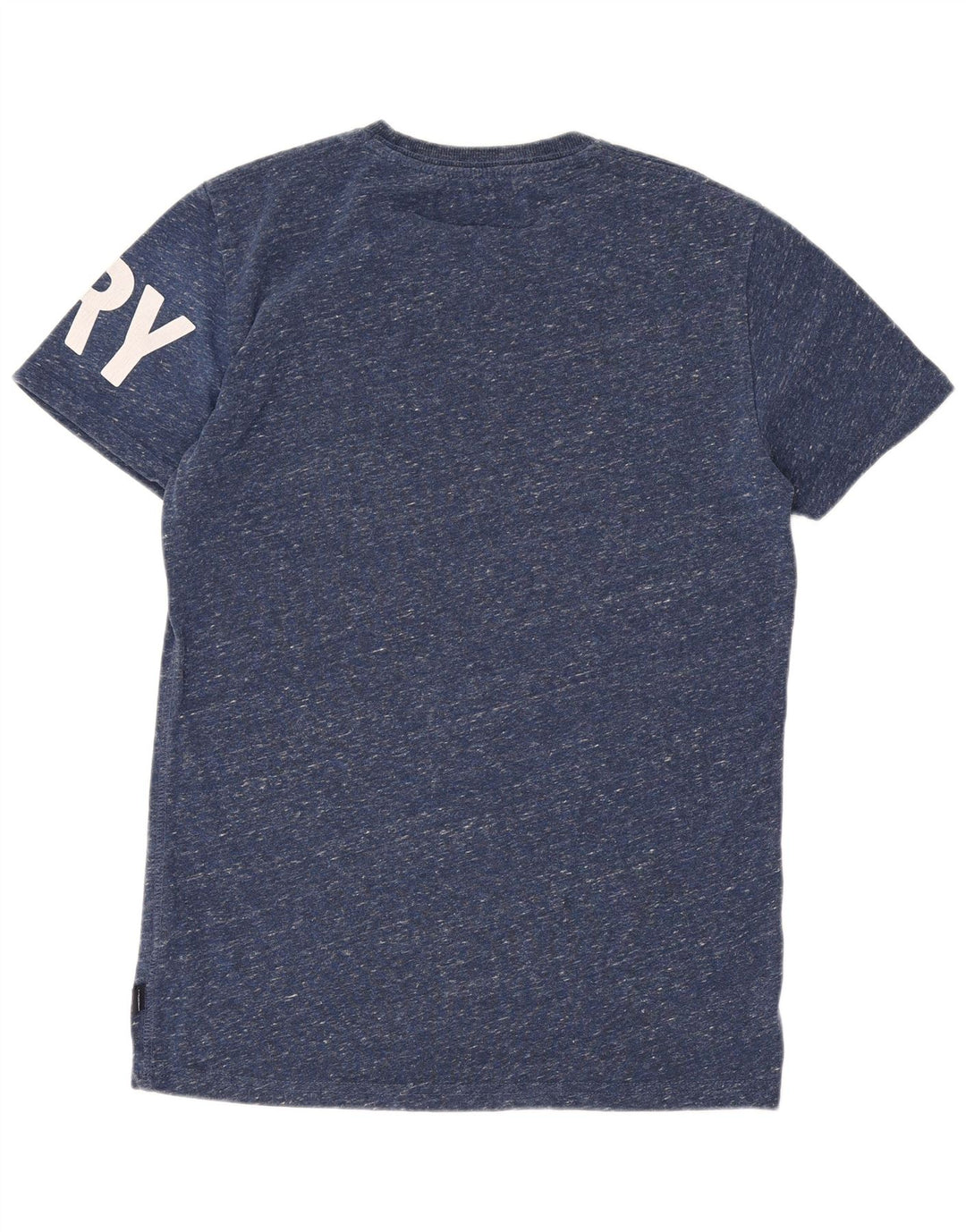Superdry Mens Graphic T-Shirt Top Small Navy Blue Flecked Polyester