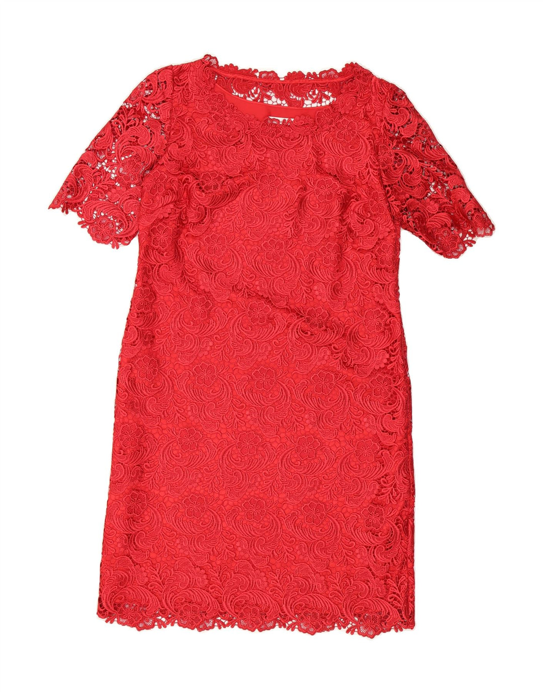 JACQUES VERT Womens Sheath Dress UK 12 Medium  Red Floral Polyester Vintage Jacques Vert and Second-Hand Jacques Vert from Messina Hembry 
