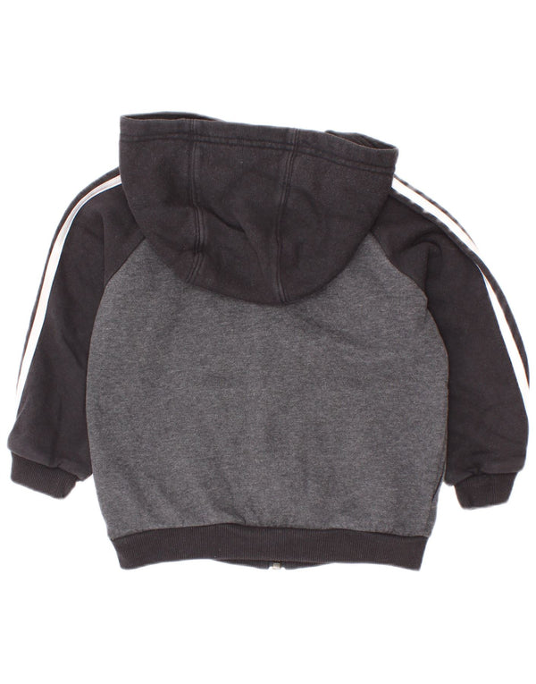 Adidas Baby Boys Zip Hoodie Sweater 12-18 Months Grey Colourblock Cotton