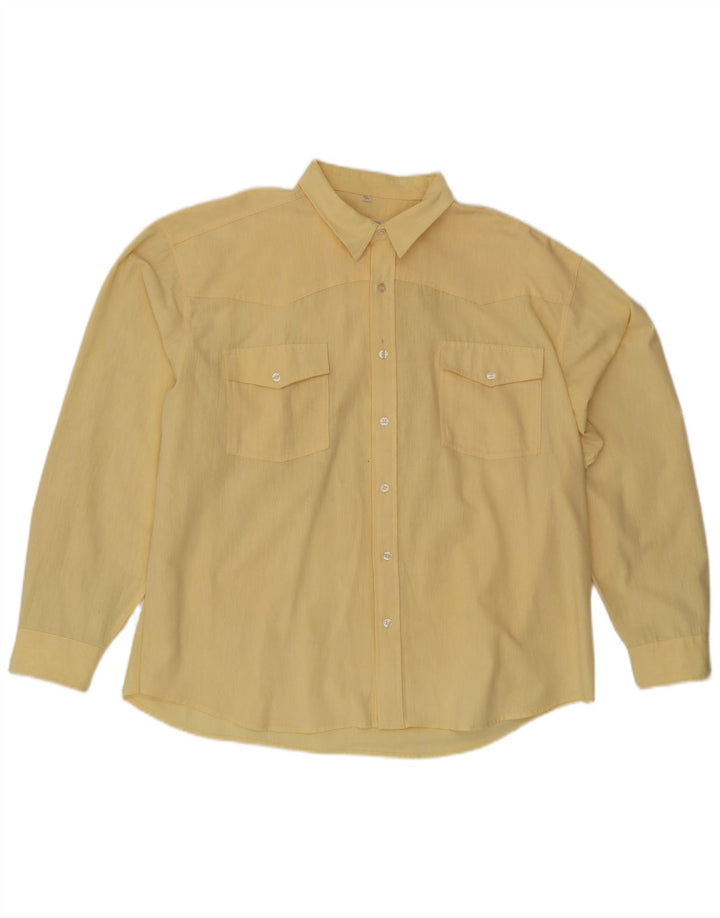 ARIZONA JEANS Mens Shirt Size 45/46 XL Yellow Cotton