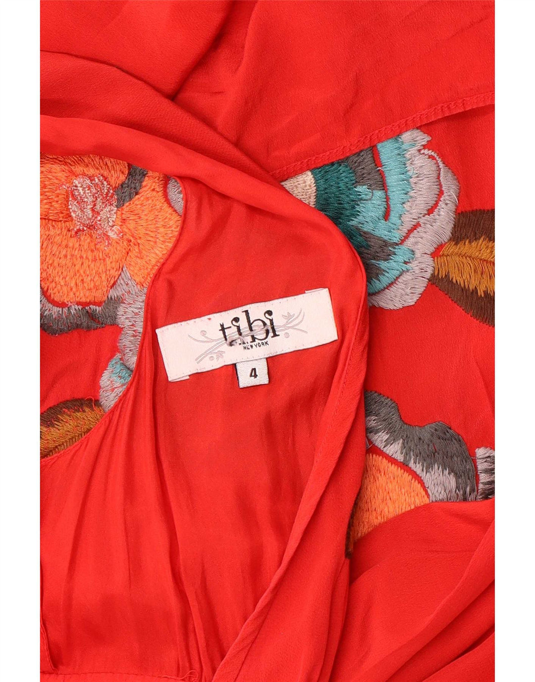 Tibi Womens Graphic Maxi Dress US 4 Small Red Floral