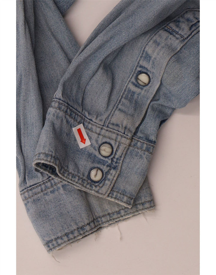 WRANGLER Mens Denim Shirt Large Blue Cotton