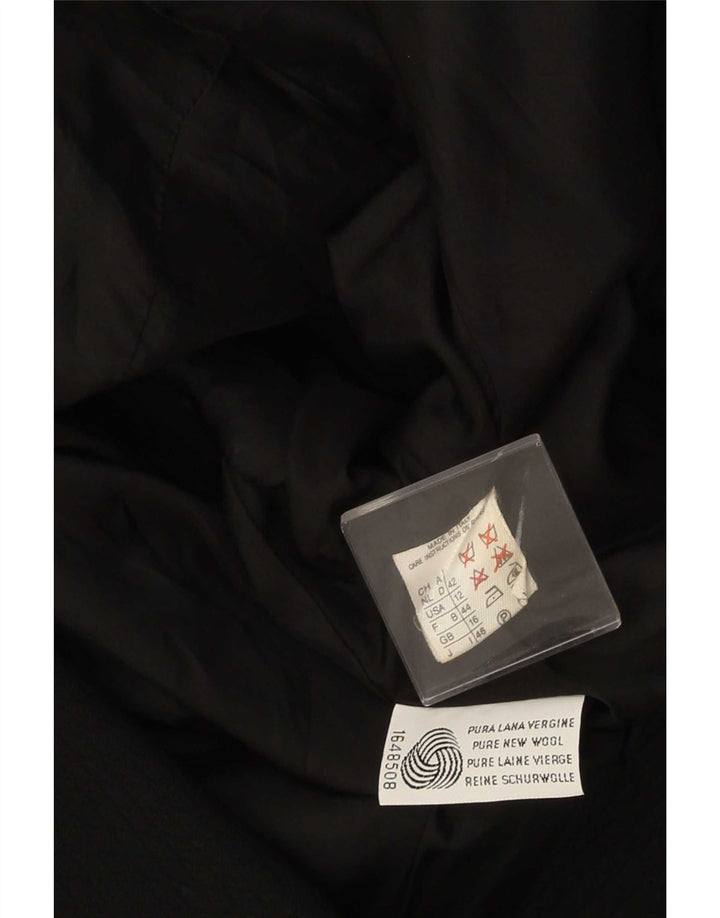 Max Mara Womens 1 Button Blazer Jacket UK 16 Large  Black Virgin Wool
