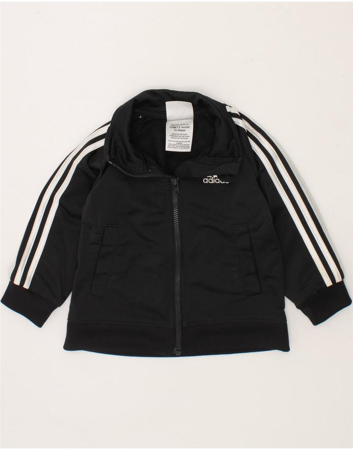ADIDAS Baby Boys Tracksuit Top Jacket 9-12 Months Black Polyester Vintage Adidas and Second-Hand Adidas from Messina Hembry 
