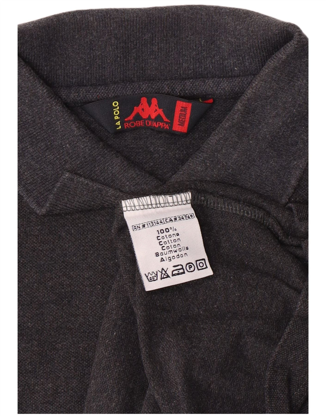 Kappa Mens Polo Shirt Medium Grey Cotton